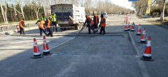 S294張博路中修工程路面施工緊張進行中